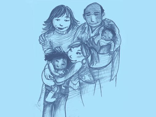 Saving families from break up by finding new solutions Happy Family cartoon - Family Matters